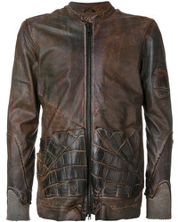 Veste en cuir marron foncé Giorgio Brato