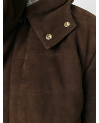 Veste en cuir marron foncé Barba