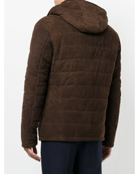 Veste en cuir marron foncé Barba