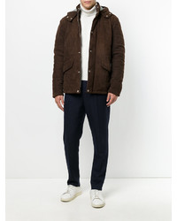 Veste en cuir marron foncé Barba