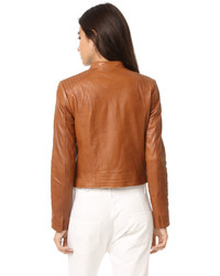 Veste en cuir marron Joie