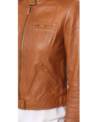 Veste en cuir marron Joie