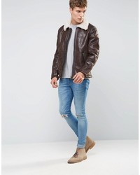 Veste en cuir marron Wrangler