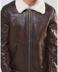 Veste en cuir marron Wrangler