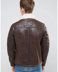 Veste en cuir marron Wrangler