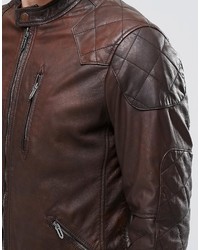 Veste en cuir marron Pepe Jeans