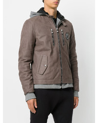 Veste en cuir marron Billionaire