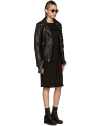 Veste en cuir matelassée noire BLK DNM