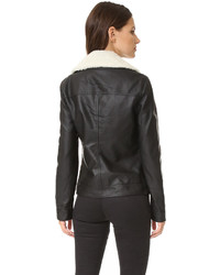 Veste en cuir noire Cupcakes And Cashmere