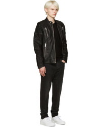 Veste en cuir noire Diesel