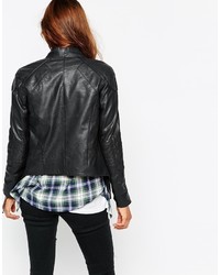 Veste en cuir noire Asos