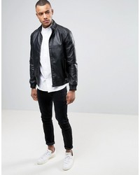 Veste en cuir noire Celio