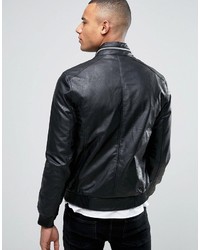 Veste en cuir noire Celio