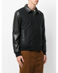 Veste en cuir noire Z Zegna