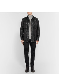 Veste en cuir noire Belstaff