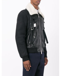 Veste en cuir noire DSQUARED2