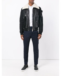 Veste en cuir noire DSQUARED2