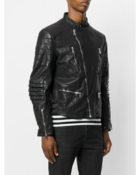 Veste en cuir noire Neil Barrett