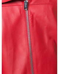 Veste en cuir rouge Dsquared2