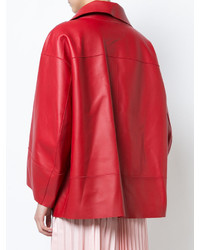 Veste en cuir rouge Dsquared2