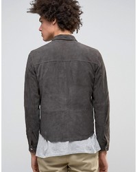 Veste en daim gris foncé Selected