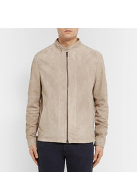 Veste en daim marron clair Loro Piana