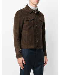 Veste en daim marron foncé Eleventy