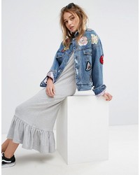 Veste en jean bleu clair Pull&Bear