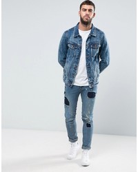 Veste en jean bleu clair Pull&Bear