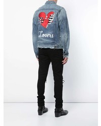 Veste en jean bleu clair Amiri