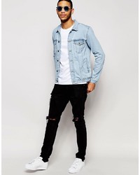 Veste en jean bleu clair