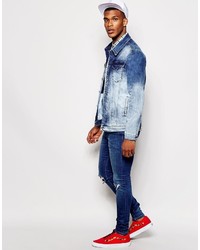 Veste en jean bleu clair