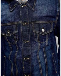 Veste en jean bleu marine