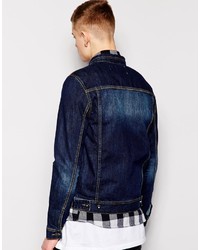 Veste en jean bleu marine