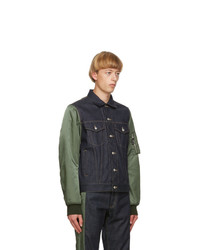 Veste en jean bleu marine Alexander McQueen