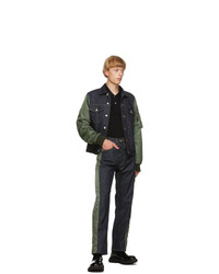 Veste en jean bleu marine Alexander McQueen