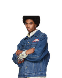 Veste en jean bleu marine Gucci