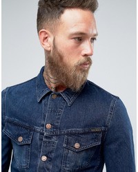 Veste en jean bleu marine Nudie Jeans