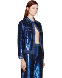 Veste en jean bleu marine Ashish