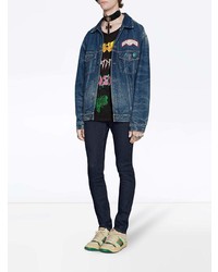 Veste en jean bleu marine Gucci