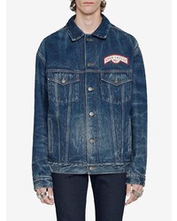 Veste en jean bleu marine Gucci