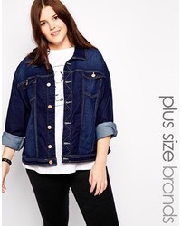 Veste en jean bleu marine