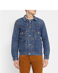 Veste en jean bleu marine