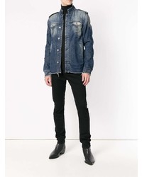 Veste en jean bleu marine Balmain