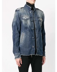 Veste en jean bleu marine Balmain