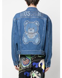 Veste en jean brodée bleue Moschino