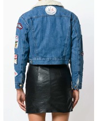 Veste en jean brodée bleue Gcds