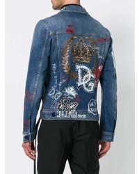 Veste en jean brodée bleue Dolce & Gabbana