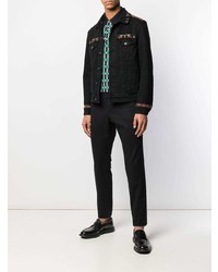 Veste en jean brodée noire Etro