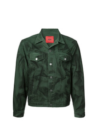 Veste en jean camouflage vert foncé